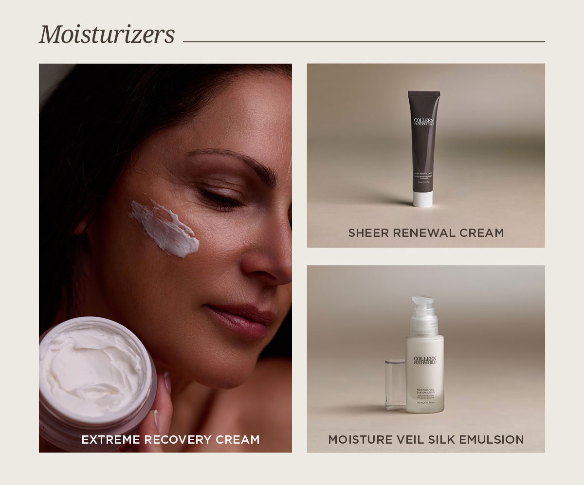 Friends and Family skincare sale email from Colleen Rothschild Beauty featuring 25% off everything or 30% off orders over $150, highlighting a curated routine organized by skincare categories to help customers build a complete regimen, including cleansers like Radiant Cleansing Balm and Balancing Gel Cleanser for removing makeup and refreshing skin, exfoliators such as Dual Enzyme Polish and Mandelic Acid Radiance Serum to smooth texture and boost radiance, moisturizers including Extreme Recovery Cream, Sheer Renewal Cream, and Moisture Veil Silk Emulsion for deep hydration and barrier support, targeted serums like Retinol Supreme Night Oil, Hyaluronic Serum, and Vitamin C Brightening Serum for anti-aging, hydration, and brightening benefits, and masks like Honey Nectar Radiance Mask for weekly treatment and glow, all positioned as essential steps in a results-driven skincare routine with limited-time savings encouraging customers to shop their full routine before the sale ends