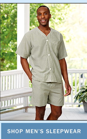 Shop Men's Sleepwear. Men's Ultra-Light Cotton Voile Short Pajama Set