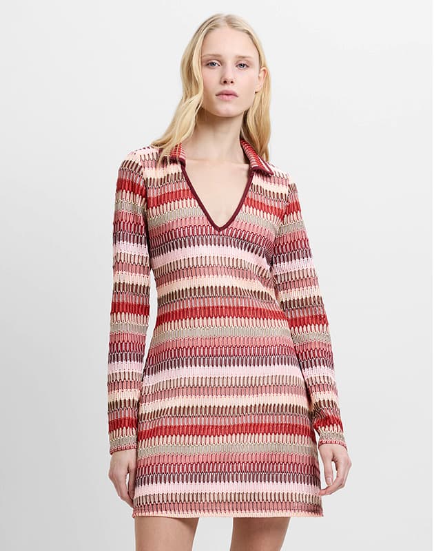 Charleen Crochet Striped Mini Dress