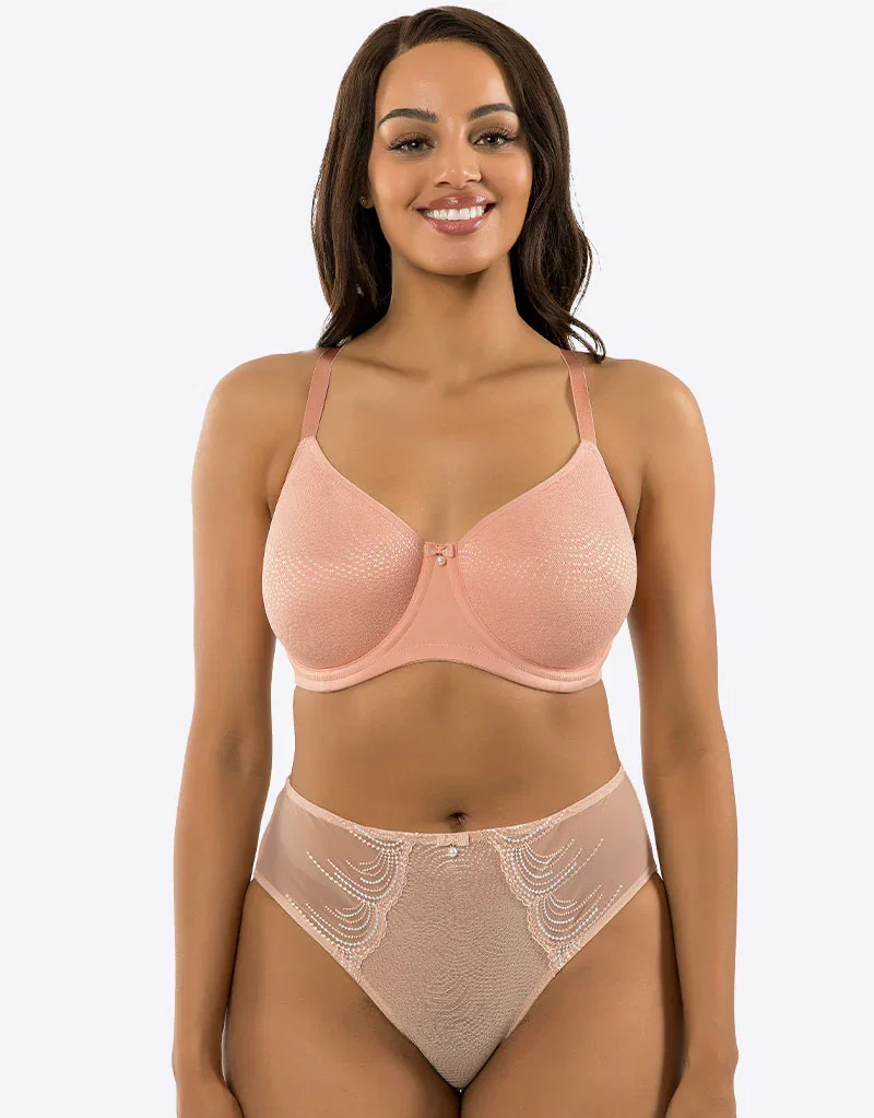 Parfait Pearl Unlined Seamless Minimizer Bra Peach Pink