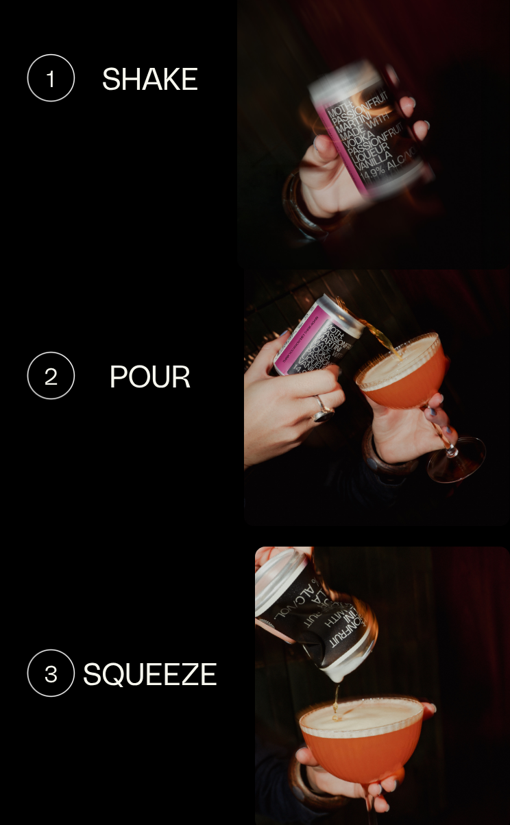 Passionfruit Martini: Shake, Pour, Squeeze
