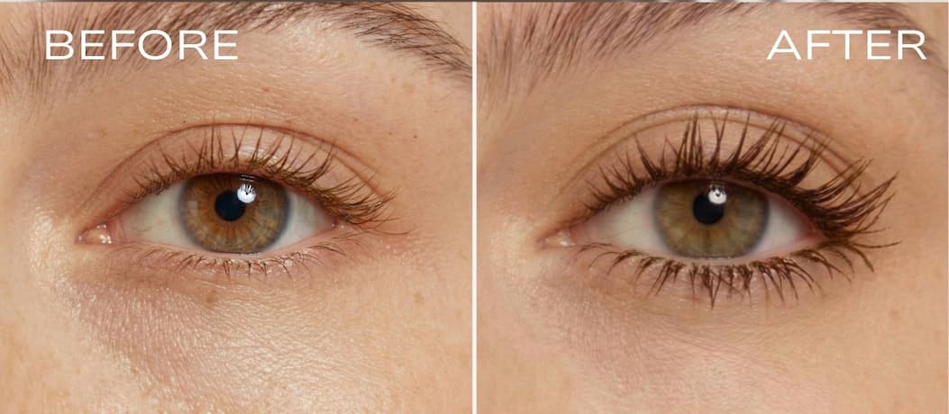Before and After Good Lash+ Mascara in Brown