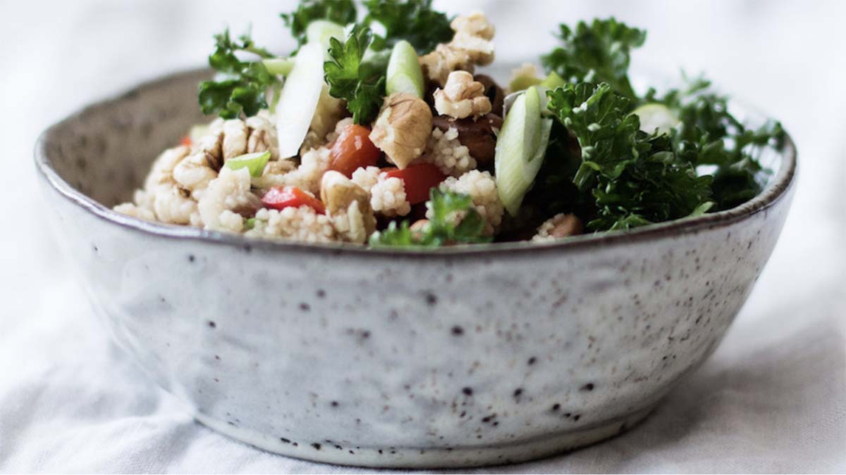Moroccan Cauliflower Couscous Salad with Fava Beans