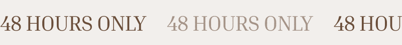 Repeating text banner on a light background indicating a limited remaining time period in a minimal layout