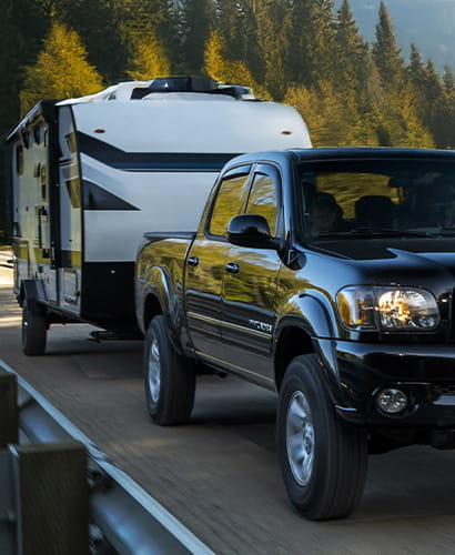 Truck pulling an rv
