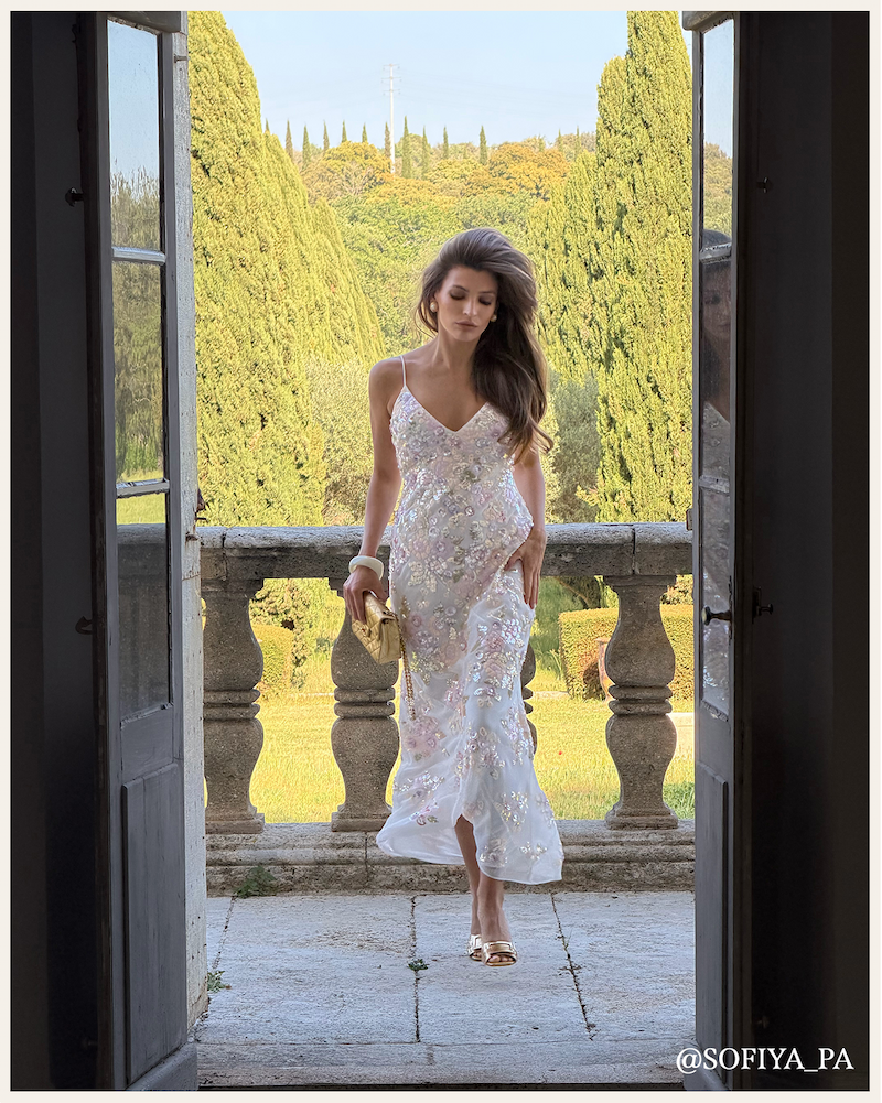 Sequin Paradise Georgette Cami Gown