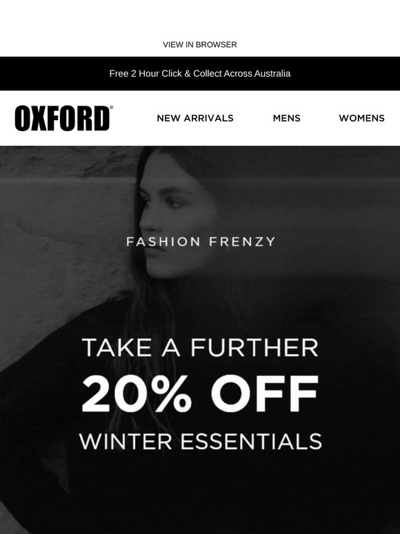 Fashion Frenzy | Further 20% Off Starts Now