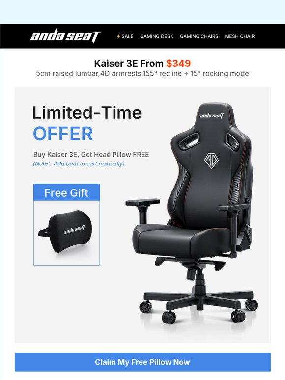 🎁 Buy Kaiser 3E, Get Head Pillow FREE