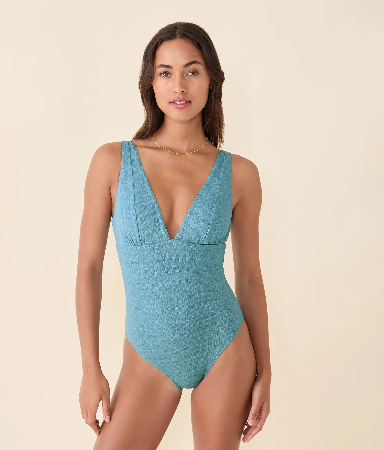 Image of The Mykonos One Piece - Shimmer - Serene - Long Torso