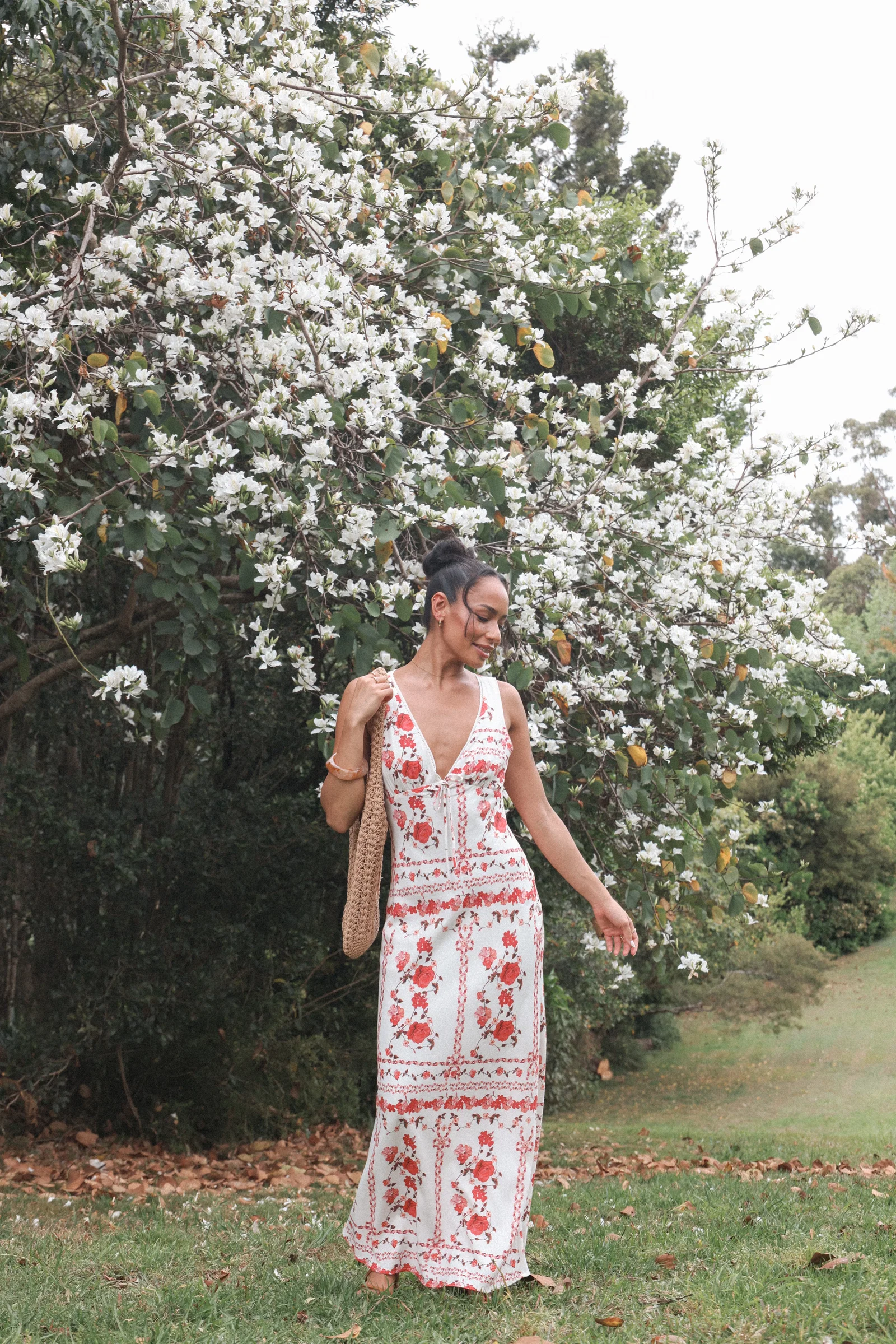 Image of Amore Bias Cut Maxi Dress - Red Rose