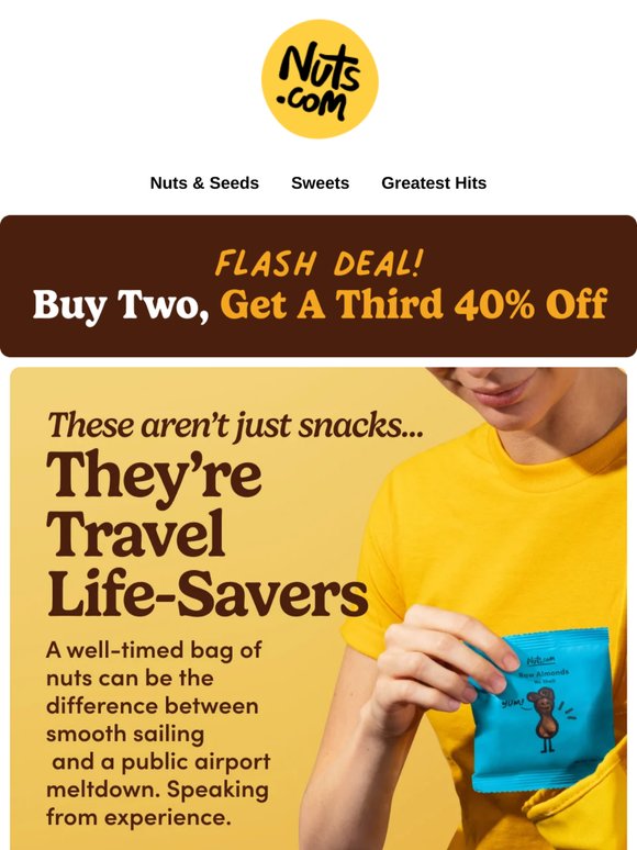 Unlock 40% off travel treats & more
