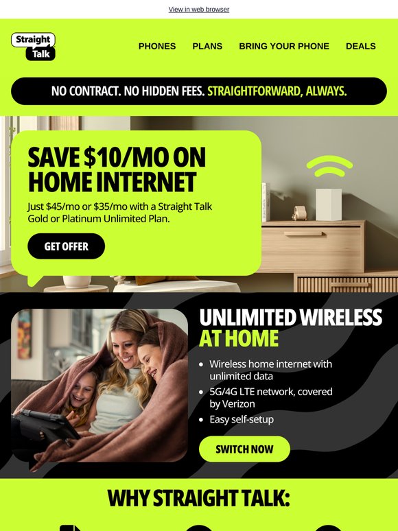 Save $10/mo on unlimited home internet!