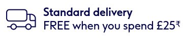 Standard delivery. FREE when you spend £25.