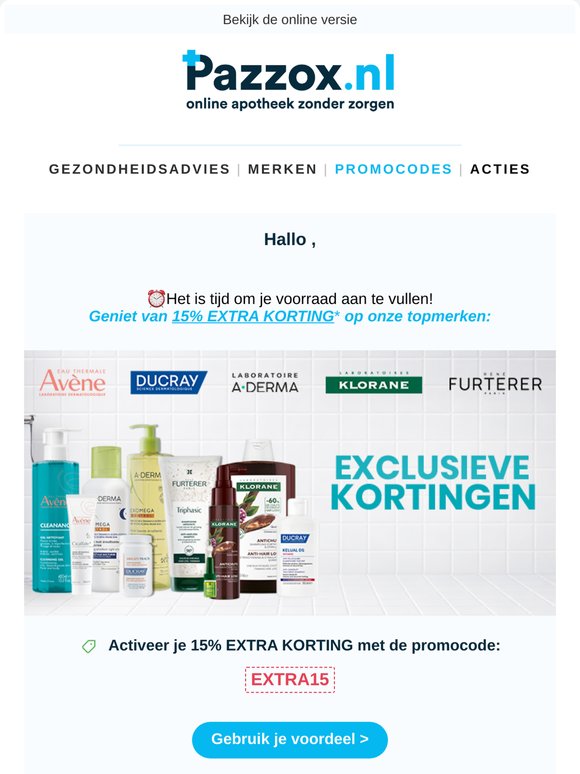 🔥Shop jouw verzorgingsfavorieten met 15% EXTRA korting