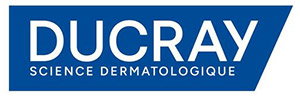 Ducray Science Dermatologique logo on a blue slanted banner