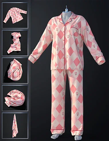 dForce SU Pajama Outfit for Genesis 9