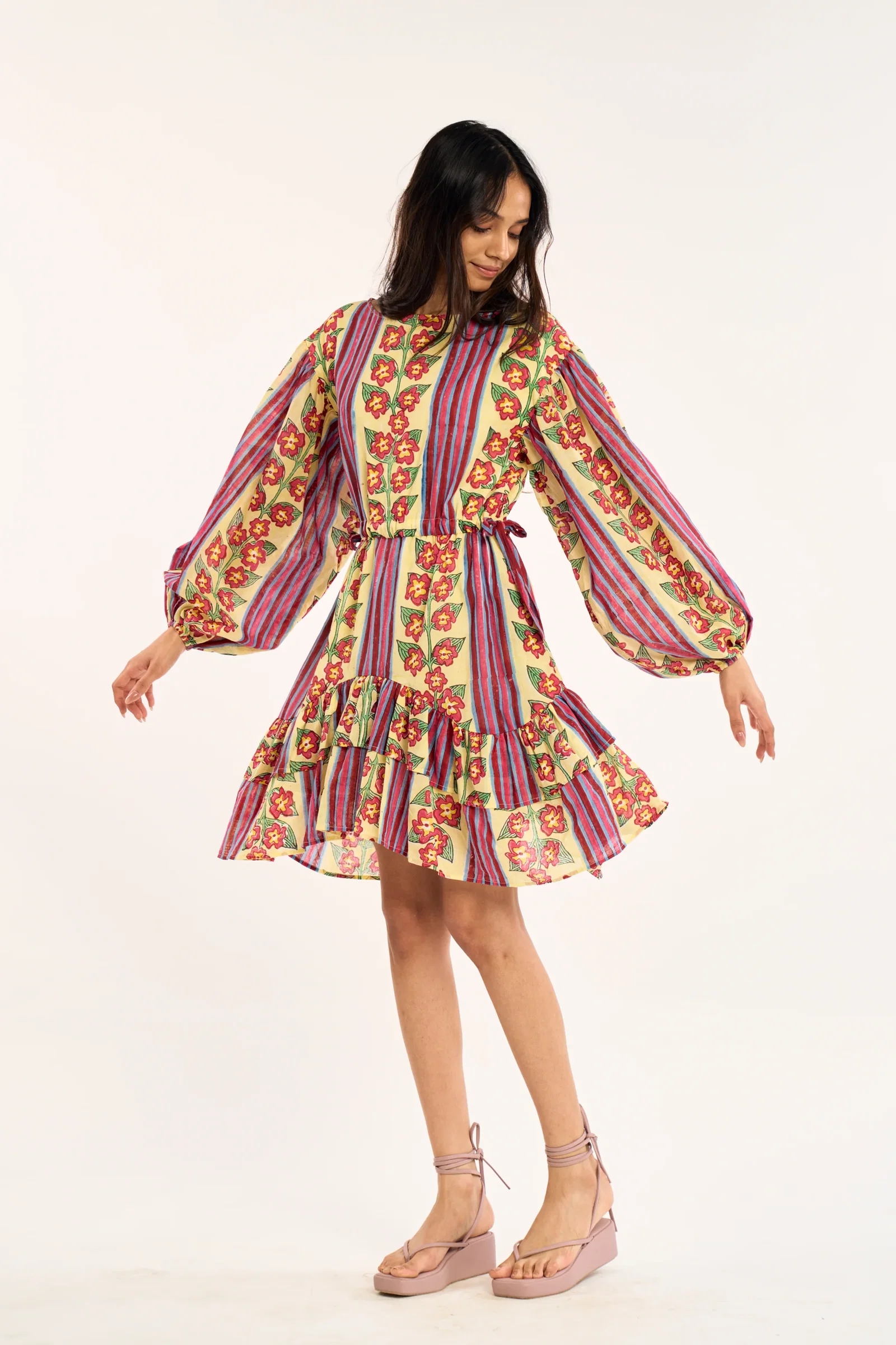 Image of MIRA DRESS | BUTTERCREAM IRIS