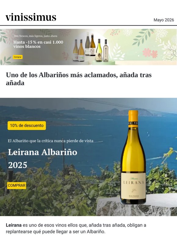¿Puede un Albariño repetir la excelencia año tras año? LEirana 2025  con 10% de descuento
