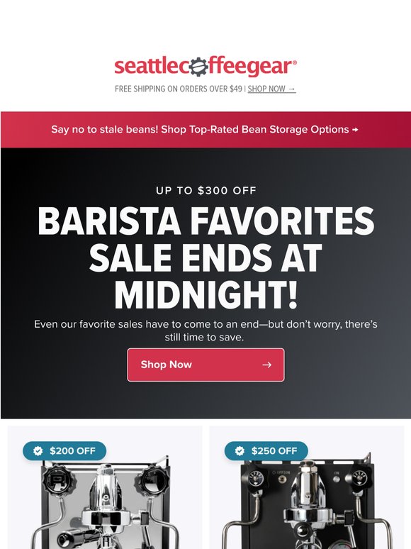 The Time Has Come: The Barista Favorites Sale Ends TODAY!