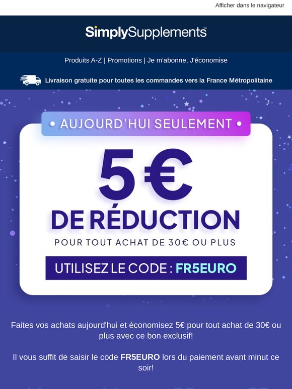 Votre bon d'achat de 5 € vous attend