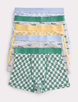 5 Pack Cotton with Stretch Checkerboard Mix Trunks (18 Mths-10 Yrs)
