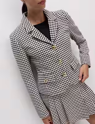 Cotton Rich Tweed Collarless Jacket