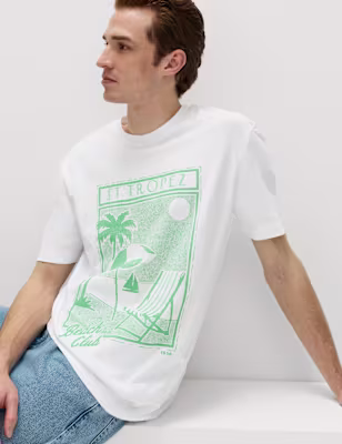 Pure Cotton St Tropez Graphic T-Shirt