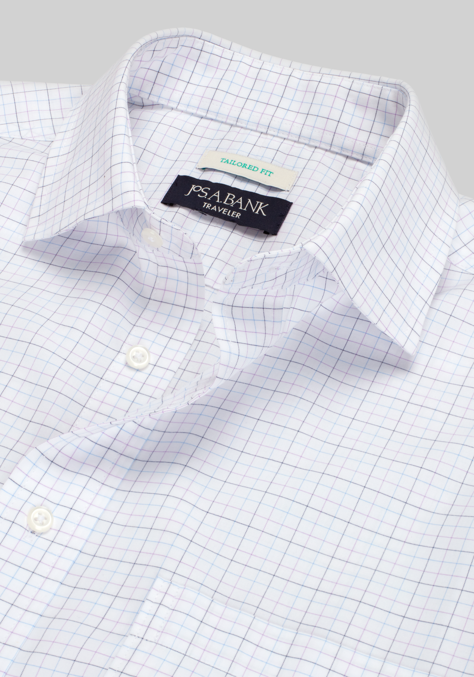 Traveler Collection Tailored Fit Spread Collar Tattersall Dress Shirt