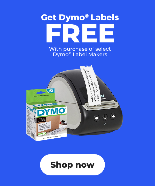 Get Dymo® Labels Free (with purchase of select Dymo® Label Makers) - Shop now