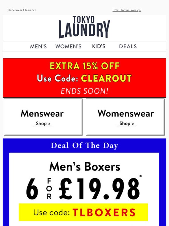 Men’s Boxers £3.33 each!