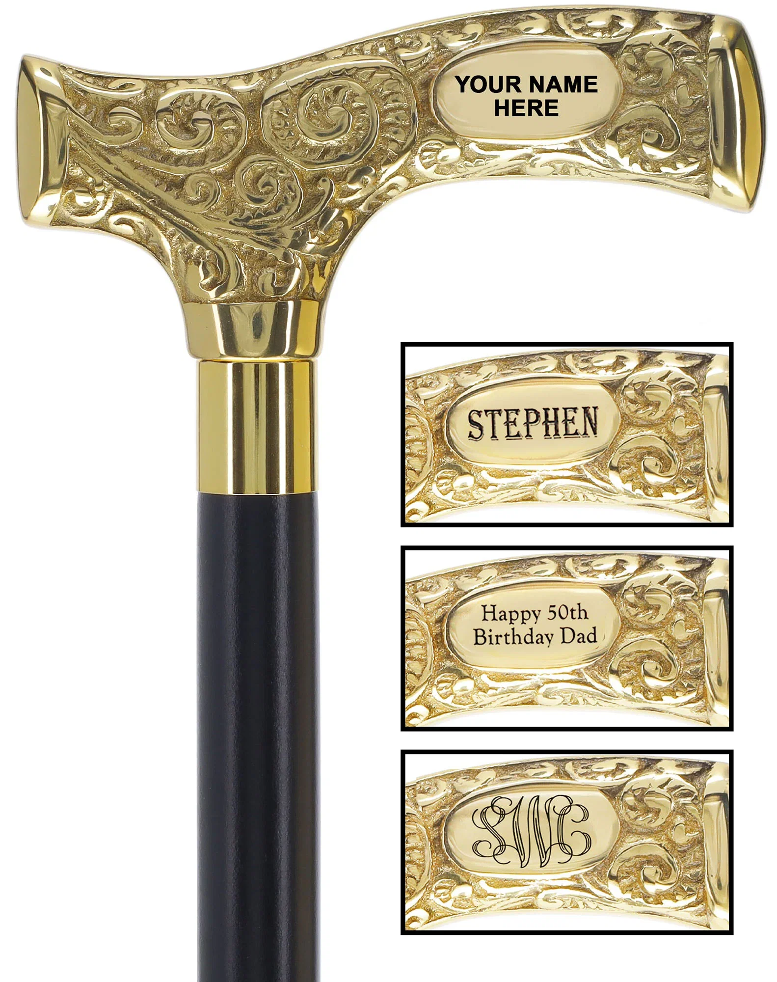Image of Make It Yours: Premium Brass Cane w/ Personalized Engraving