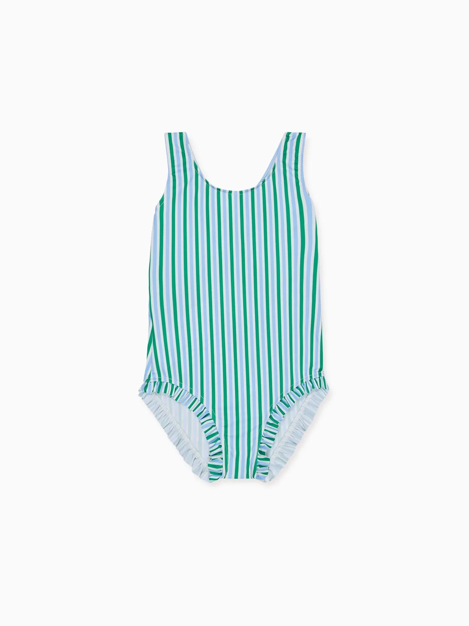 Image of Green Stripe Bessie Girl Swimsuit