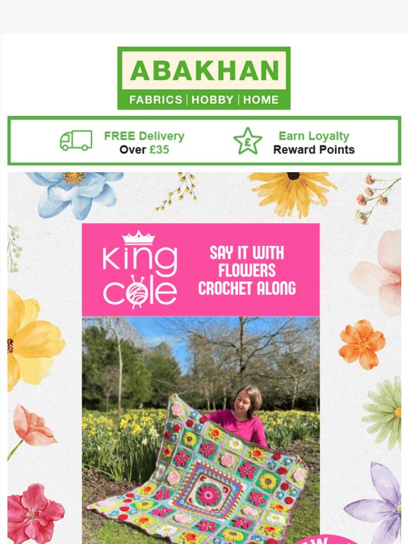 NEW King Cole Say it with Flowers Crochet Along