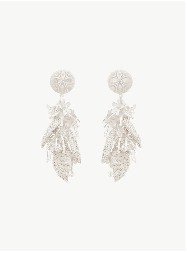 Raffia Tassel Bouquet Clip-On Earrings
