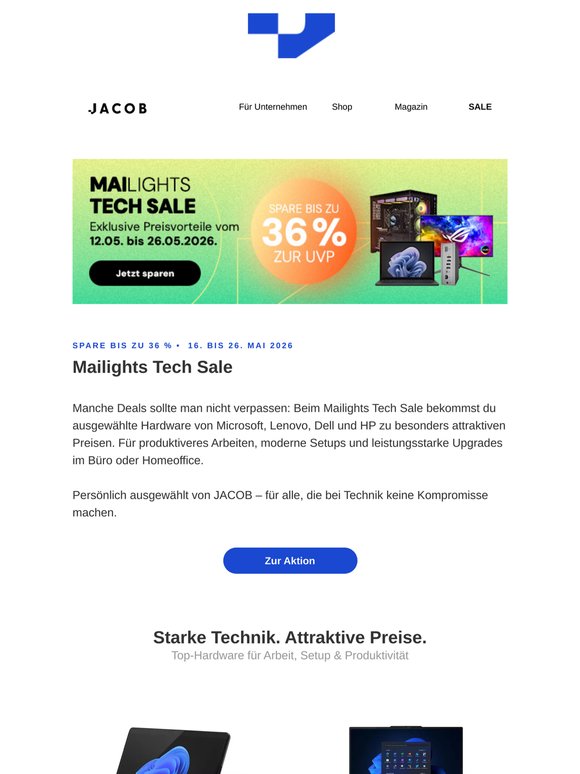 Top-Hardware günstiger – der Mailights Tech Sale ist live
