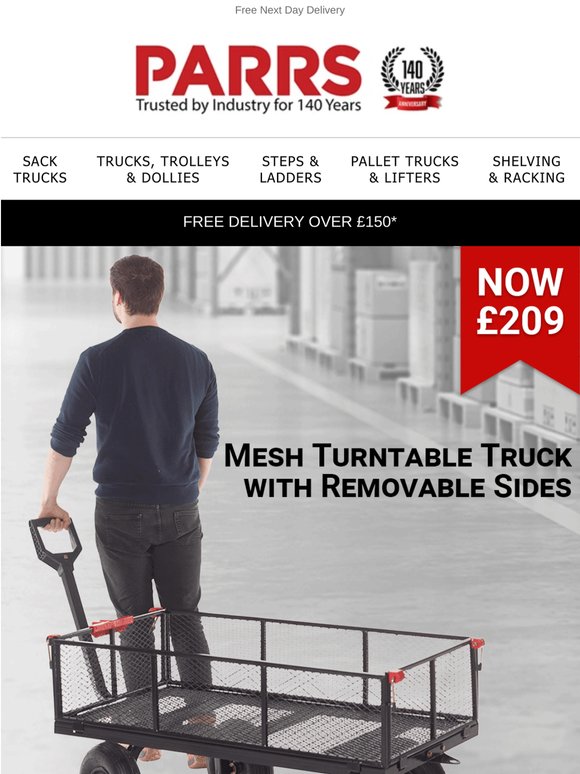 Save on Our Heavy-Duty Mesh Turntable Truck – £209