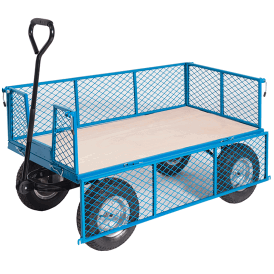 Industrial Plywood Base &  Mesh Sides Turntable Truck 1200L x 600W 400kg