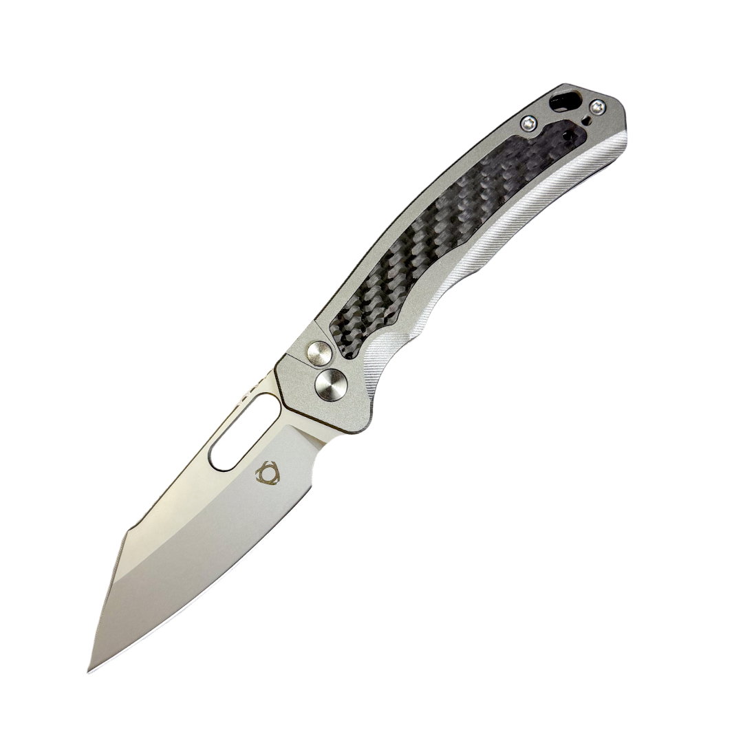 Image of SIXLEAF SL-78 FOLDING KNIFE 2.8" 14C28N SATIN BLADE BLACK/CF ALUMINUM/CARBON FIBER HANDLE EDC