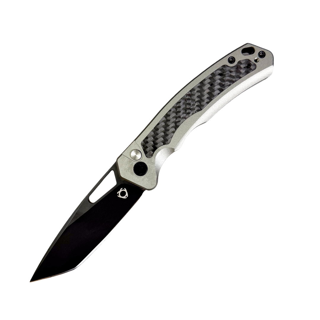 Image of SIXLEAF SL-102 FOLDING KNIFE 3.35" 14C28N PVD BLADE BLACK/CF ALUMINUM/CARBON FIBER HANDLE EDC
