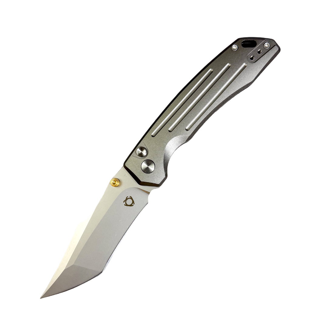 Image of SIXLEAF SL-82 FOLDING KNIFE 3.54" 14C28N BEAD BLAST BLADE GRAY ALUMININUM HANDLE EDC