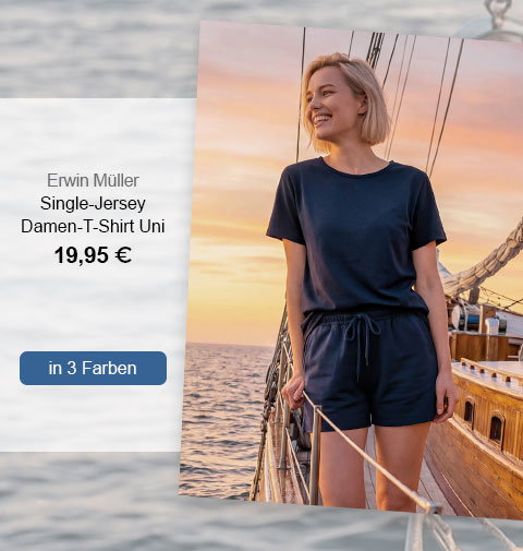 Erwin Müller Single-Jersey Damen-T-Shirt Uni 19,95€! In 3 Farben.