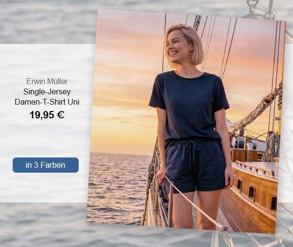 Erwin Müller Single-Jersey Damen-T-Shirt Uni 19,95€! In 3 Farben.