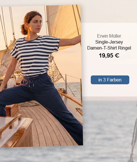 Erwin Müller Single-Jersey Damen-T-Shirt Ringel 19,95€! In 3 Farben.