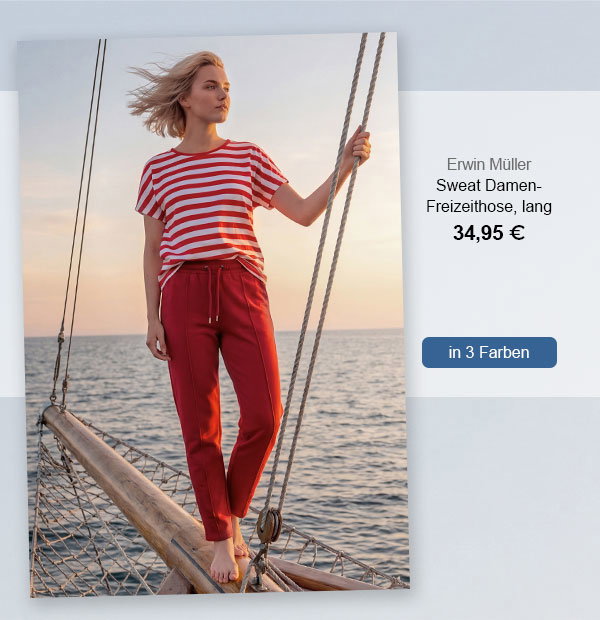 Erwin Müller Sweat Damen-Freizeithose, lang 34,95€! In 3 Farben.