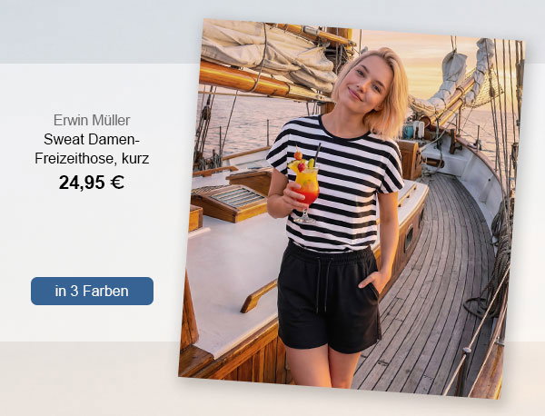 Erwin Müller Sweat Damen-Freizeithose, kurz 24,95€! In 3 Farben.