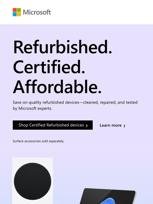 Save on Certified Refurbished Xbox and Surface