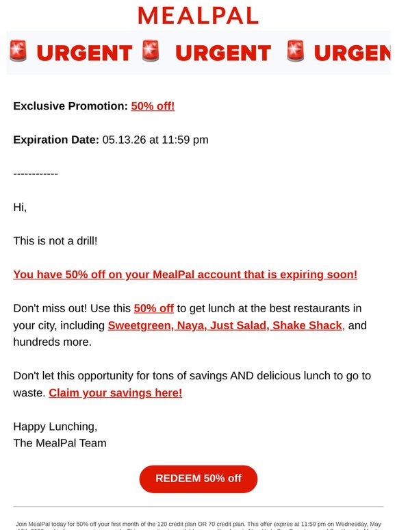 🚨URGENT: 50% EXPIRING SOON!