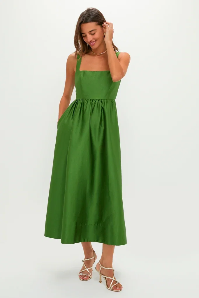 Image of Green Dupioni Esme Dress