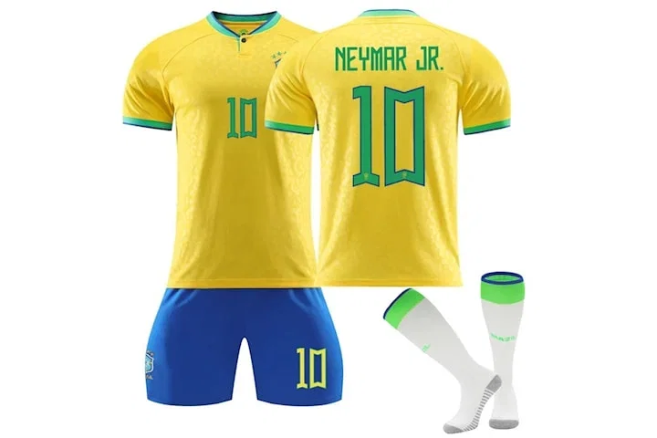 Fotballdrakt for barn og voksne, Brasil Gul