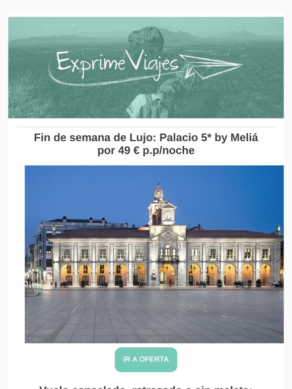 ☀️ Fin de semana de Lujo: Palacio 5* by Meliá por 49 € p.p/noche